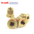 China Fastener Fabricante In-Sail Brass Short Outer- Diamond Recartilhado Inserção para Plásticos